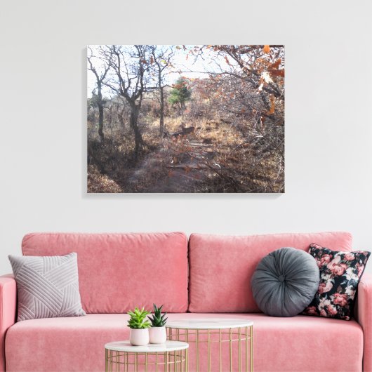 Hirsche in der Woods Canvas Print Leinwanddruck (Insitu (Wohnzimmer))
