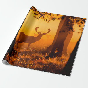 Hirsche in einem dänischen Wald, Herbst, schön, De Geschenkpapier