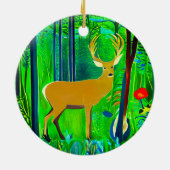 Hirsche in einem Fantasy-Wald Keramik Ornament (Hinten)