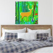Hirsche in einem Fantasy-Wald Leinwanddruck (Insitu (Schlafzimmer))