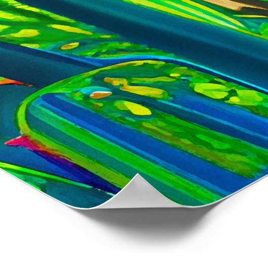 Hirsche in einem Fantasy-Wald Poster (Ecke)