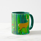 Hirsche in einem Fantasy-Wald Tasse (VorderseiteRechts)