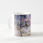 Hirsche in einem Schneewald (Wintersaison) Kaffeetasse (Vorderseite Links)