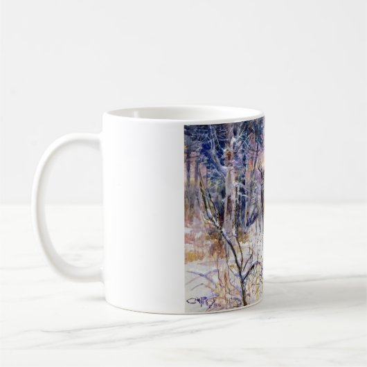 Hirsche in einem Schneewald (Wintersaison) Kaffeetasse (Links)