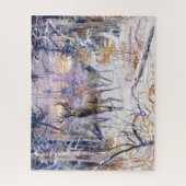 Hirsche in einem Schneewald (Wintersaison) Puzzle (Vertikal)
