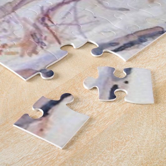 Hirsche in einem Schneewald (Wintersaison) Puzzle (Seite)