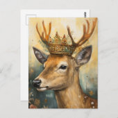 Hirsche in einer Krone Postkarte (Vorne/Hinten)