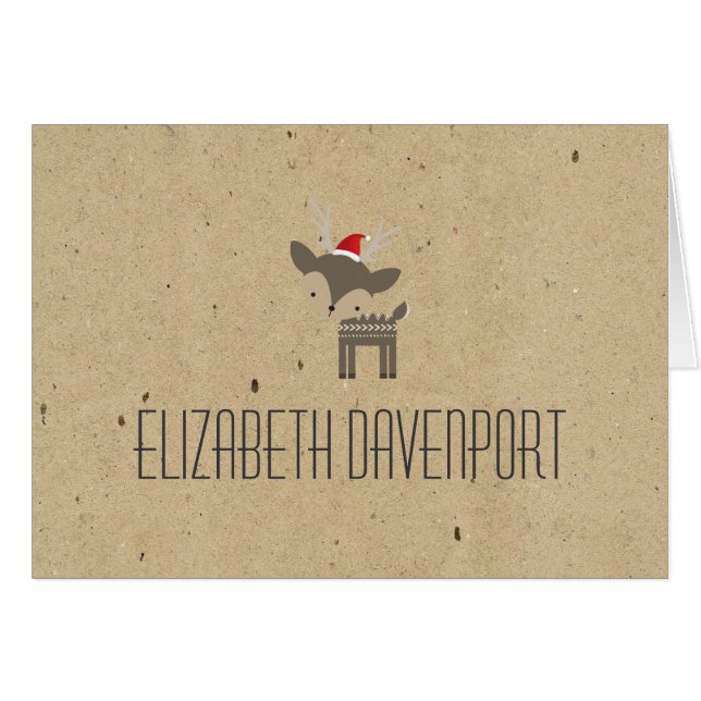 Hirsche in einer Weihnachtsmannmütze (Vorderseite (Horizontal))