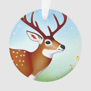Hirsche in einer Winter-Wunderlandszene Ornament