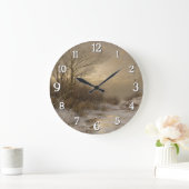 Hirsche in einer Winterlandschaft - Désiré Thomass Große Wanduhr (Zuhause)