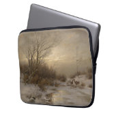 Hirsche in einer Winterlandschaft - Désiré Thomass Laptopschutzhülle (Vorderseite Links)