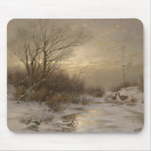 Hirsche in einer Winterlandschaft - Désiré Thomass Mousepad