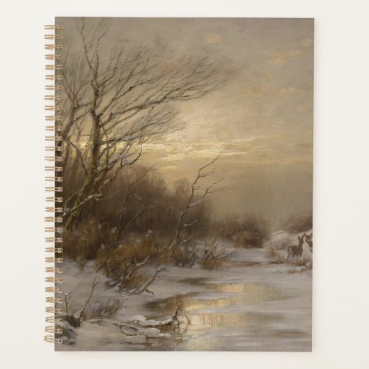Hirsche in einer Winterlandschaft - Désiré Thomass Planer (Vorderseite)