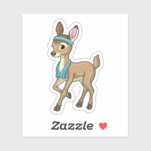 Hirsche in Fitness mit Handtuch Aufkleber