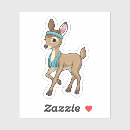 Hirsche in Fitness mit Handtuch Aufkleber (Blatt)