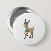 Hirsche in Fitness mit Handtuch Button (Vorne & Hinten)