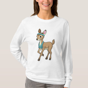 Hirsche in Fitness mit Handtuch T-Shirt