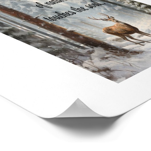 Hirsche in Holz drucken, Werteplakat (Matte) Poster (Ecke)