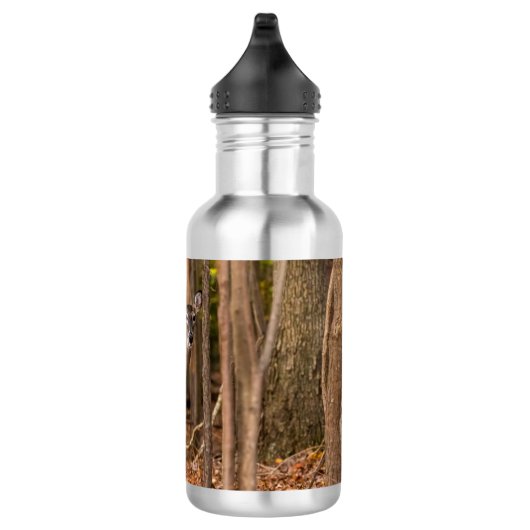 Hirsche in Holz Edelstahlflasche (Rechts)