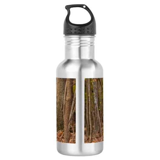 Hirsche in Holz Edelstahlflasche (Rückseite)