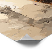 Hirsche in Holz - Impressionist Painting - KI Post Poster (Ecke)