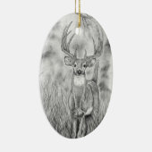 Hirsche in Holz Keramik Ornament (Rechts)