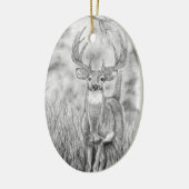 Hirsche in Holz Keramik Ornament (Links)