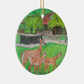 Hirsche in Humiston Woods durch den Pavillon Keramik Ornament (Rechts)