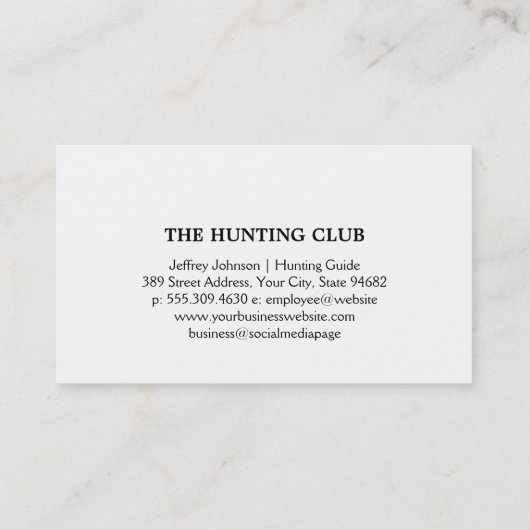 Hirsche in Jagdskopen Visitenkarte (Rückseite)