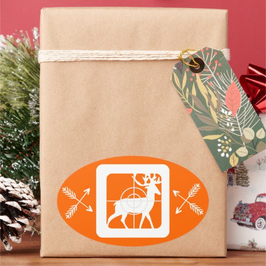 Hirsche in Kreuzshaaren mit zwei Sets überkreuzter Ovaler Aufkleber (Feiertag)