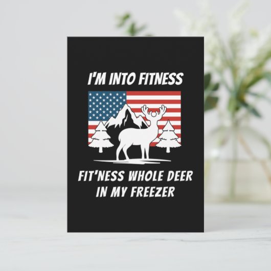 Hirsche in meinem Gefrierschrank - Hirschjagd Dankeskarte (Stehend Vorderseite)