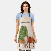 Hirsche in Schnee Peronalisierte Weihnachten Schürze (Getragen)