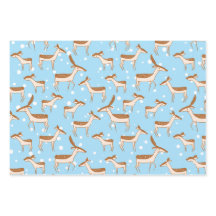 Hirsche in Schneedeckpapier Flachblatt Set 3