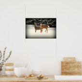 Hirsche in Schneeplakat Poster (Küche)