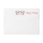 Hirsche in skandinavischem Stil Rot-Blau Weihnacht (Rückseite)