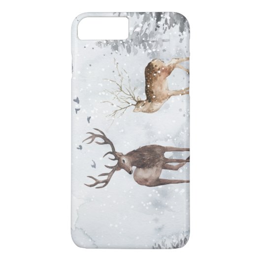 Hirsche in Weihnachten schneebedeckten Winterwälde Case-Mate iPhone Hülle (Rückseite)