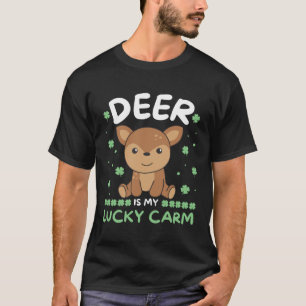 Hirsche ist mein Glücksbringer Kleeblatt St. Patri T-Shirt