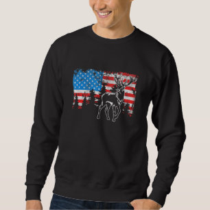 Hirsche Jagd amerikanische Flagge Usa Pro Hunter U Sweatshirt