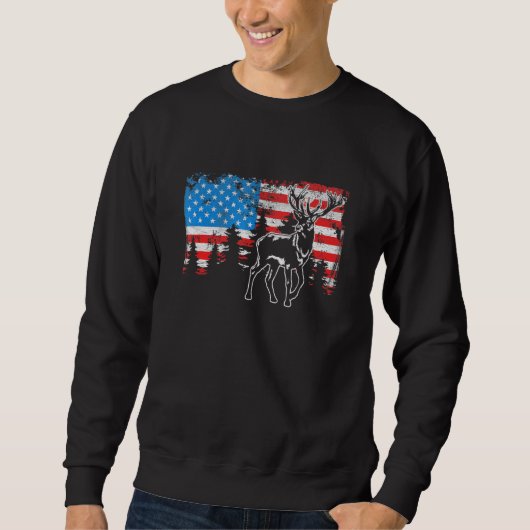 Hirsche Jagd amerikanische Flagge Usa Pro Hunter U Sweatshirt (Vorderseite)
