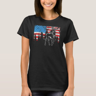 Hirsche Jagd amerikanische Flagge Usa Pro Hunter U T-Shirt