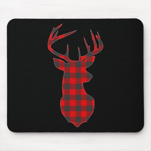 Hirsche Kariert Red Rentier Buck WeihnachtsWeihnac Mousepad (Vorne)