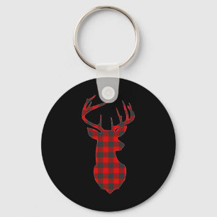Hirsche Kariert Red Rentier Buck WeihnachtsWeihnac Schlüsselanhänger