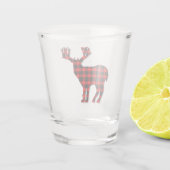 Hirsche Karierte Silhouette Schnapsglas (Rückseite)