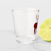 Hirsche Karierte Silhouette Schnapsglas (Links)