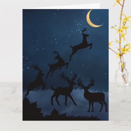 Hirsche Karte (Gelbe Blume)