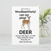 Hirsche können wir Niedliches Hirsch spielen Einladung (Stehend Vorderseite)