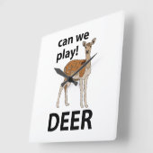 Hirsche können wir Niedliches Hirsch spielen Quadratische Wanduhr (Winkel)