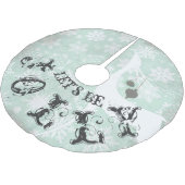 Hirsche, lasst uns Jolly Holiday Tree Skirt sein Polyester Weihnachtsbaumdecke (Schrägansicht)