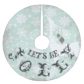 Hirsche, lasst uns Jolly Holiday Tree Skirt sein Polyester Weihnachtsbaumdecke (Vorderseite)