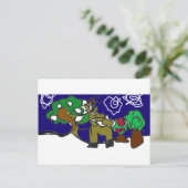 Hirsche Liebe Winter Postkarte (Stehend Vorderseite)